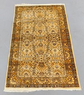 Chinese Ivory & Gold Floral Rug