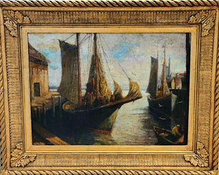 American Antique Oil Painting, Gloucester