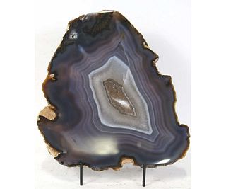 AGATE GEODE SLICE ON STAND