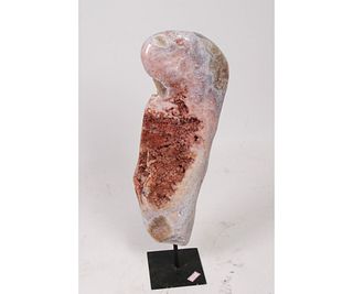 PINK AMETHYST ON METAL STAND