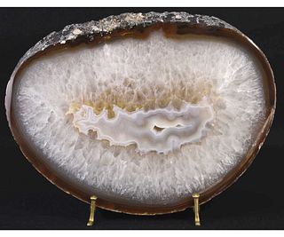 THICK AGATE SLICE ON STAND