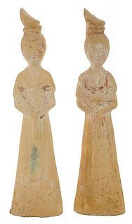 Pair Antique Chinese Ceramic Figures