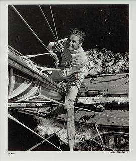 Peter Stackpole
(American, 1913-1997)
A pair of photographs (Errol Flynn on Yacht, 1941 (printed later); Gary Cooper in Aspen, 1949 (printed later))