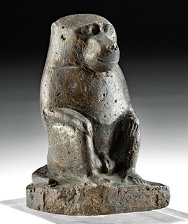 Egyptian Steatite Seated Thoth as Baboon