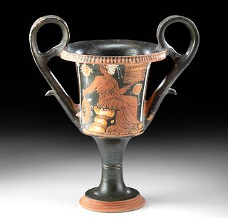 Apulian Pottery Kantharos, Eros & Maenad w/ TL