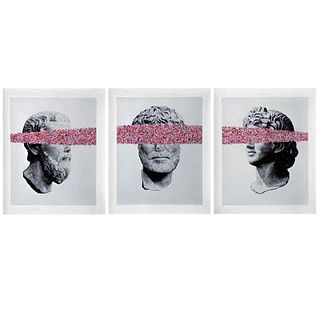 RODRIGO CACHO, Roman gathering I, II and III, Signed and dated 2020, Giclée 8 / 10, triptych, 24.4 x 19.2" (62 x 49 cm) each, Certificate, Pieces: 3