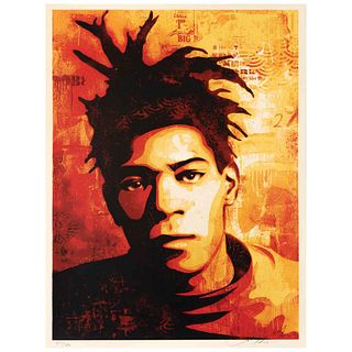 SHEPARD FAIREY, Basquiat Canvas, Signed and dated 89, Serigraph 291 / 450, 22.8 x 16.9" (58 x 43 cm)