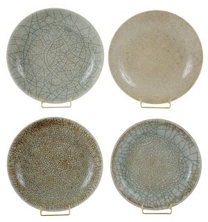 Four [Ge] Type Crackle Ware Dishes