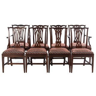 Eight Potthast Brothers Mahogany Inlaid Chairs