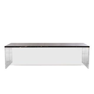 Contemporary Marble & Lucite Coffee Table