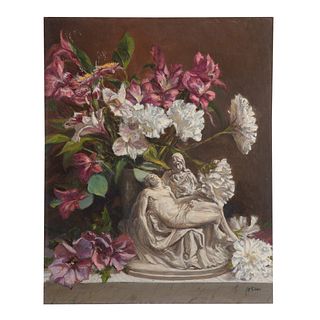 Nathaniel K. Gibbs. "Pieta with Flowers," oil