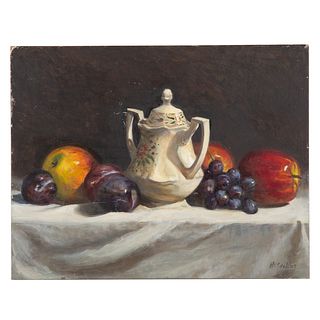 Nathaniel K. Gibbs. Purple Grapes Red Apples, oil