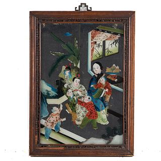 Chinese School, 19th c. Reverse Painting on Glass