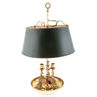 A Continental Bronze Bouillotte Lamp