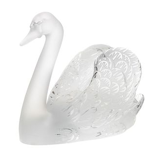 Lalique Crystal Swan - "Cygne Tete Haute"