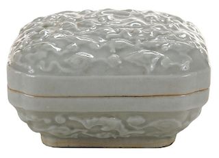 Molded White Celadon-Glazed Porcelain