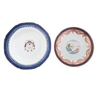 Two Chinese Export Porcelain Plates