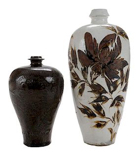Two Meiping-Form Stoneware Vases