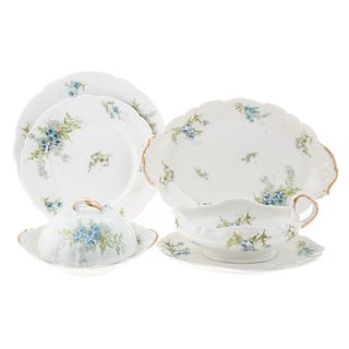 Limoges Floral Decorated Partial Dinner Service
