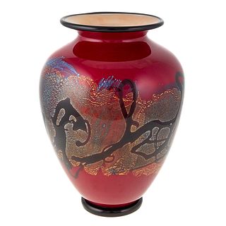 Nicholas Nourot Cased Art Glass Vase