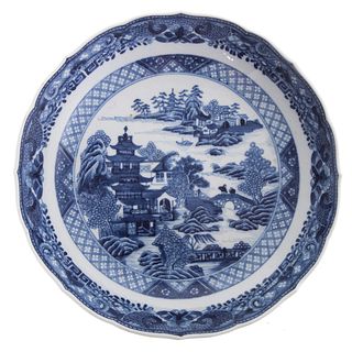 Chinese Export Blue/White Berry Bowl