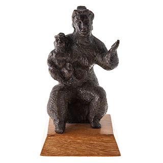 Chaim Gross. "Mother's Pride," bronze sculpture