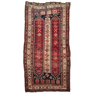 IRANIAN RUG 20TH CENTURY Handmade in wool fibers with natural dyes in red, beige and black. 103.9 x 51.1" (264 x 130 cm)