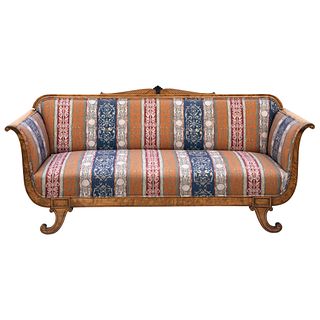 BIEDERMEIER SOFA Ca. 1900 Multicolored renewed upholstery Structural details 37 x 81.8 x 27.9" (94 x 208 x 71 cm)