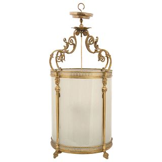 LAMP FRANCE 19TH CENTURY Conservation details Made in golden metal. 27.9" (71 cm) tall, 13.7" (35 cm) in diameter