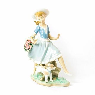 Country Lass with Dog 1004920 - Lladro Porcelain Figure