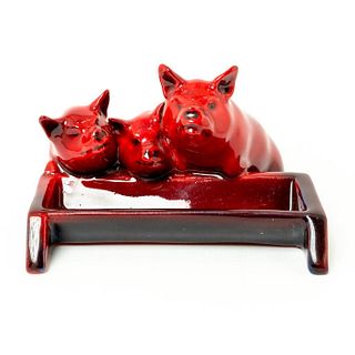 Pigs At A Trough - Royal Doulton Flambe Figurine