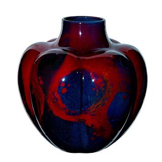 Royal Doulton Sung Flambe Pumpkin Vase, Allen, Noke
