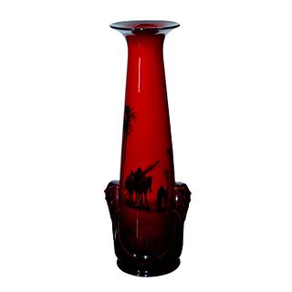 Royal Doulton Flambe Vase, Egyptian Desert Scene