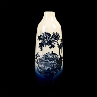 Royal Doulton Blue Flambe country scene vase woodcut 1614