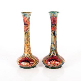 Pair of Moorcroft Pottery Vases, Revived Cornflower