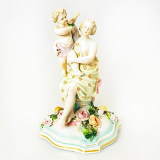 Sitzendorf Porcelain Figurine Grouping Lady and Child