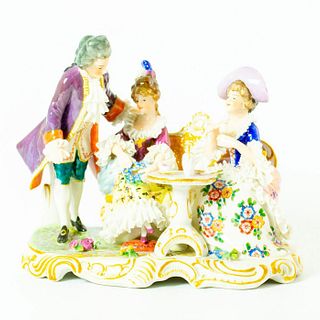 Volkstedt Porcelain Figurine Grouping, Afternoon Tea