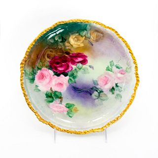 W.G. Limoges Plate, Multicolor Roses