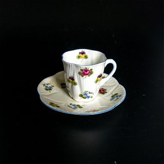 Shelley Fine Bone China Cup and Saucer, Dainty Pansy Rose