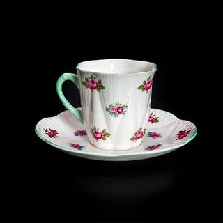 Shelley Fine Bone China Cup and Saucer, Rosebud 13426