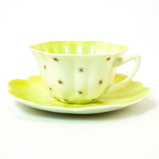 Shelley Fine Bone China Cup And Saucer, Pole Star, Green