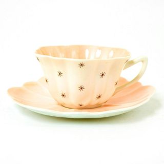 Shelley Fine Bone China Cup And Saucer, Pole Star, Pink