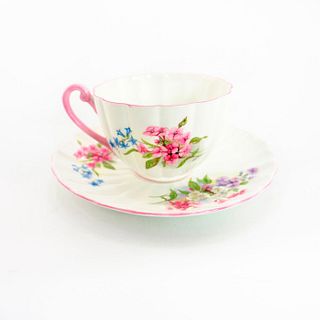 Shelley Fine Bone China Cup And Saucer, Stocks Pattern