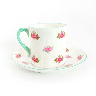 Shelley Fine Bone China Cup And Saucer, Rosebud
