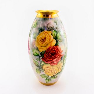 Belleek Willets Floral Vase, Roses