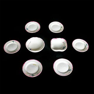 8pc Vintage Miniature Porcelain Tea Saucers and Plates