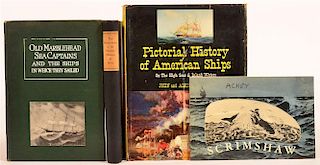 (4 vols) Books on Marine Subjects & Scrimshaw