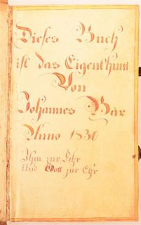 (1 vol) Fraktur Bookplate in 1822 New Testament