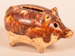 Earthenware Pig Form Still Bank.