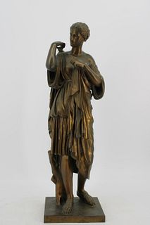 F. Barbidienne Signed Bronze Classical Figure.
